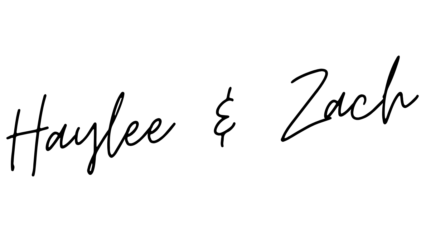 Cursive text saying Haylee and Zach