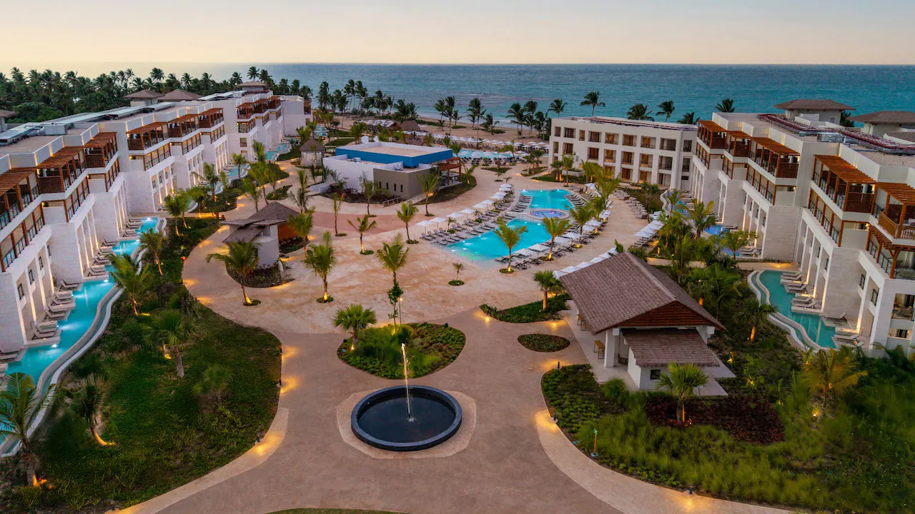 Resort at sunset