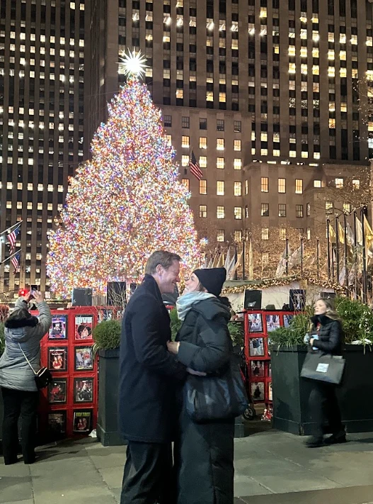 Allie and Michael at the Rockefeller Christmas tree