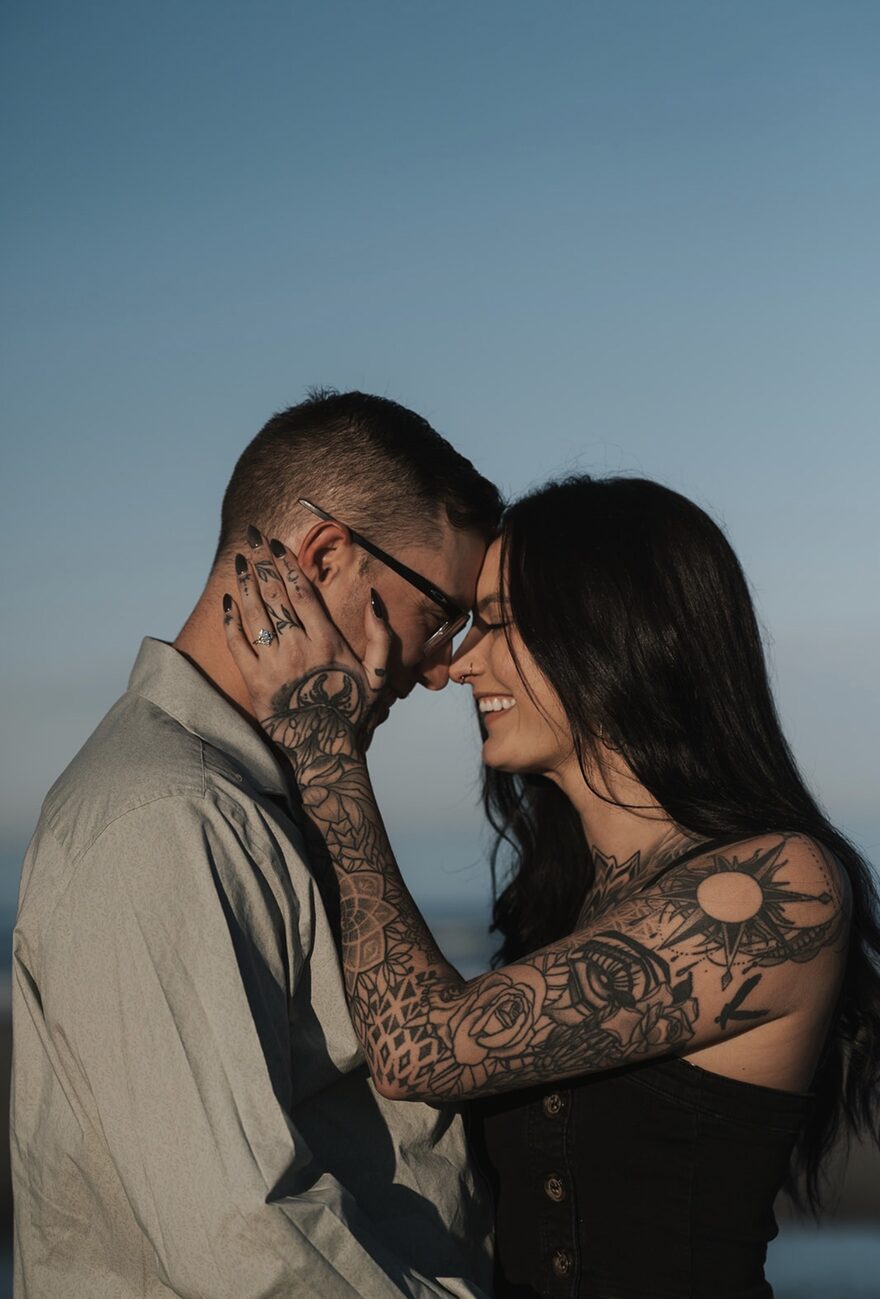 Sonya and Tyler, foreheads together