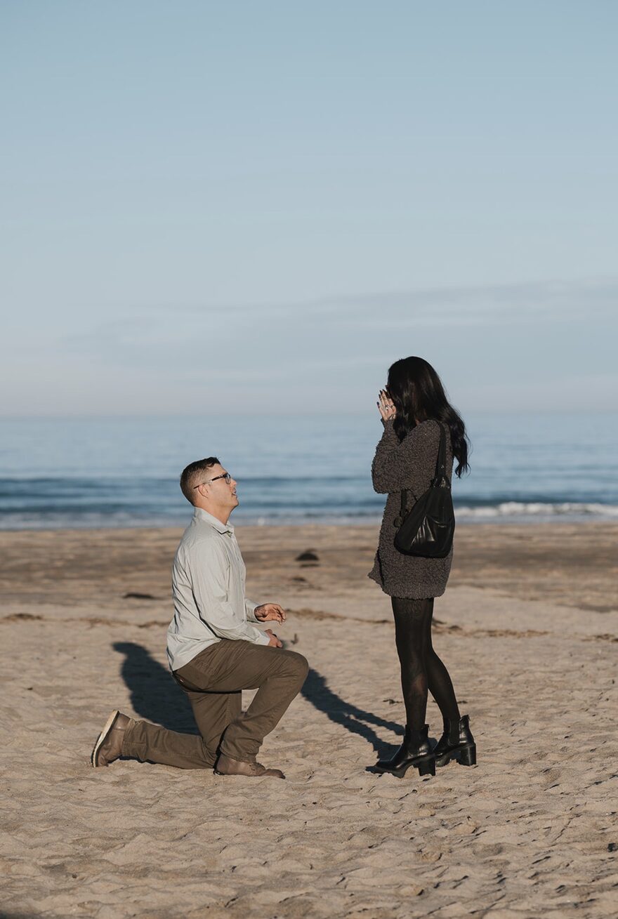 Tyler proposing to Sonya on Hampton Beach